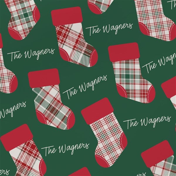 Personalized Christmas Wrapping Paper - Fresh Plaid - 37499
