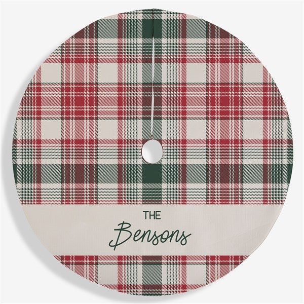 Personalized Christmas Tree Skirt - Fresh Plaid - 37500