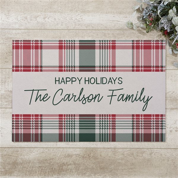 Personalized Christmas Doormats Fresh Plaid