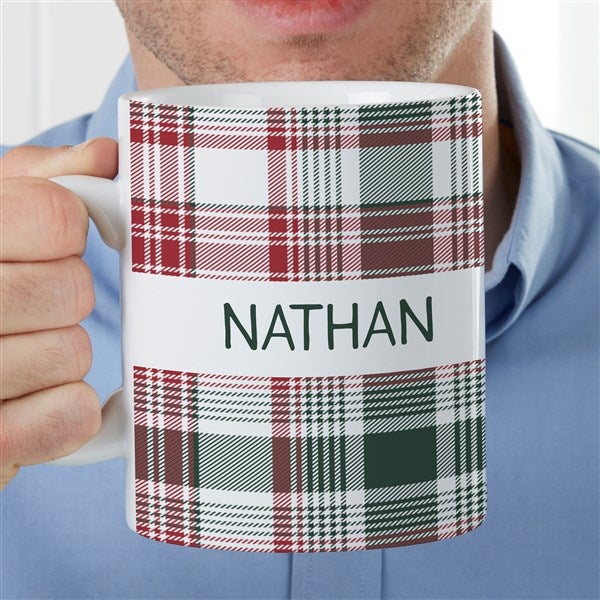 Personalized Christmas Coffee Mug - Fresh Plaid - 37512