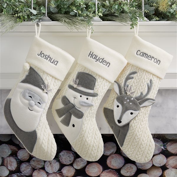 Winter Bliss Embroidered Christmas Stockings