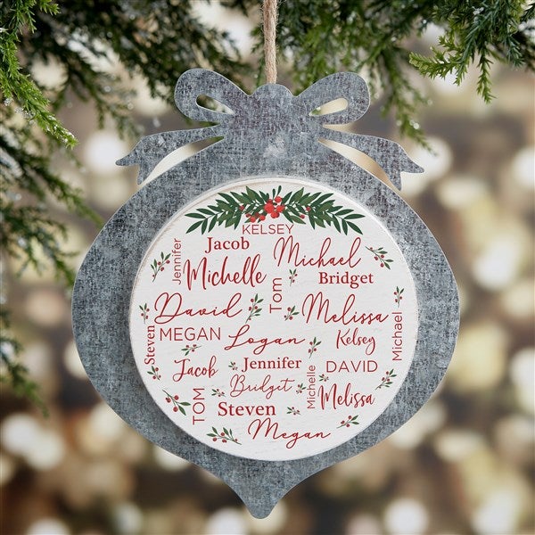 Personalized Galvanized Ornament - Merry Family - 37574