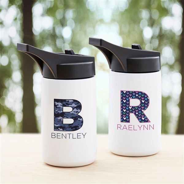 Personalized Double-Wall Vacuum Insulated Water Bottle - Pop Pattern - 37591
