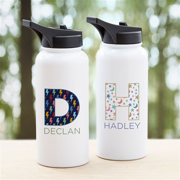 Personalized Double-Wall Vacuum Insulated Water Bottle - Pop Pattern - 37591
