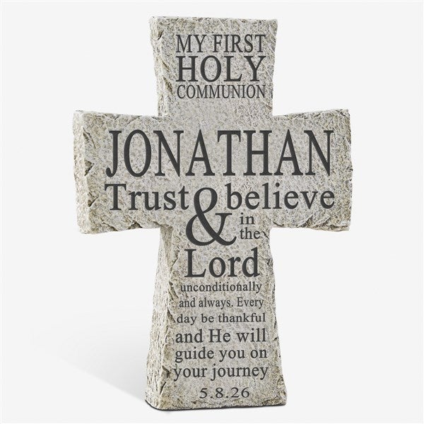 First Communion Personalized Resin Tabletop Cross  - 37598