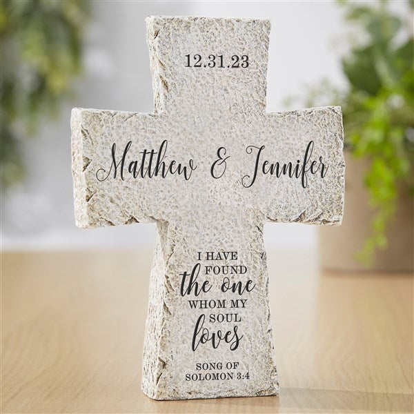 Wedding Engraved Resin Tabletop Cross