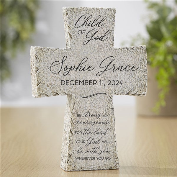 Christening Personalized Baby Name Resin Tabletop Cross
