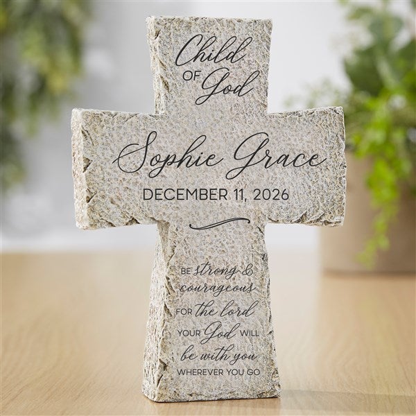 Christening Personalized Resin Tabletop Cross  - 37600