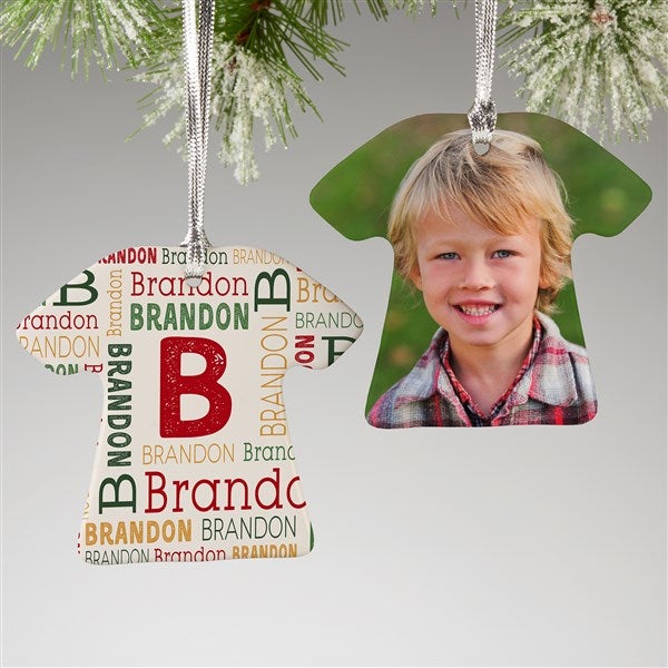 Personalized T-Shirt Ornament Last - Christmas Repeating Name - 37617