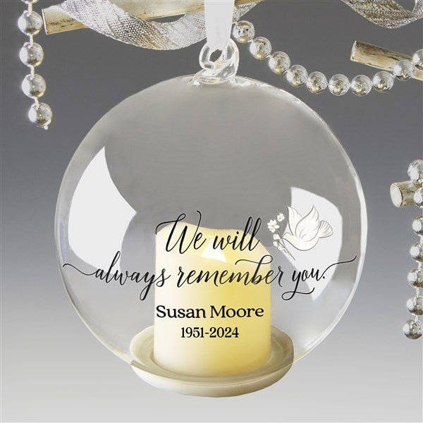 Always Remember You Personalized Memorial Light Up Ornament  - 37619
