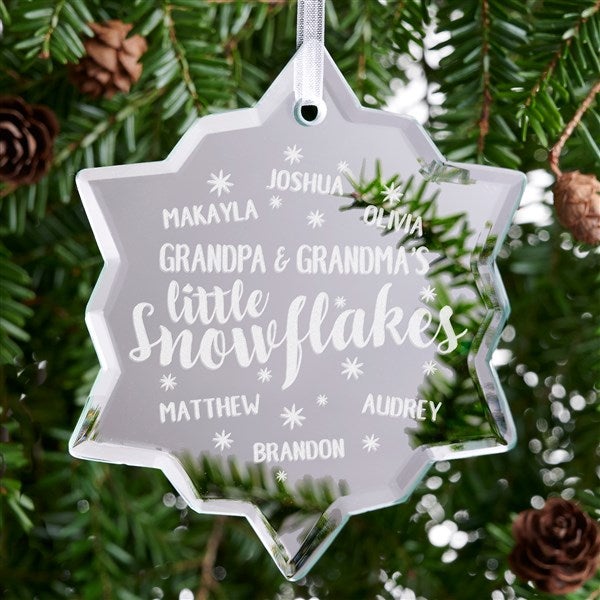 Engraved Snowflake Mirror Ornament - Little Snowflakes - 37624