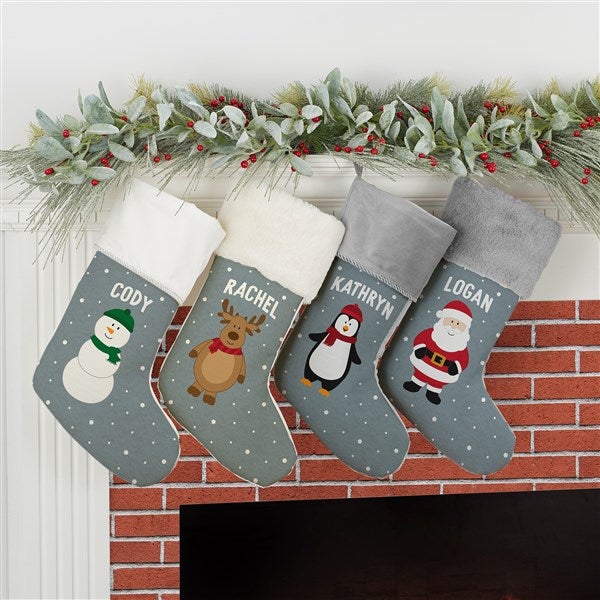 Personalized Christmas Stockings - Santa and Friends - 37671
