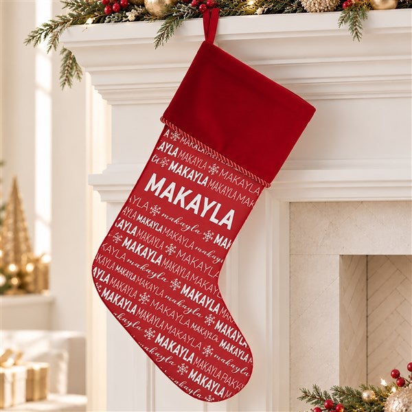 Personalized Christmas Stockings - Repeating Name - 37677