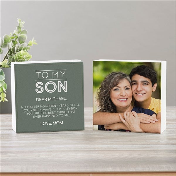 Personalized Photo Shelf Block - To My Son - 37688
