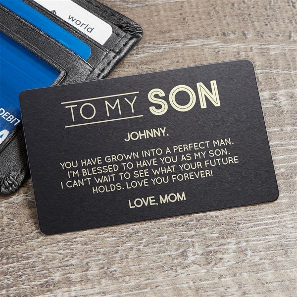 Engraved Metal Wallet Card - To My Son - 37689