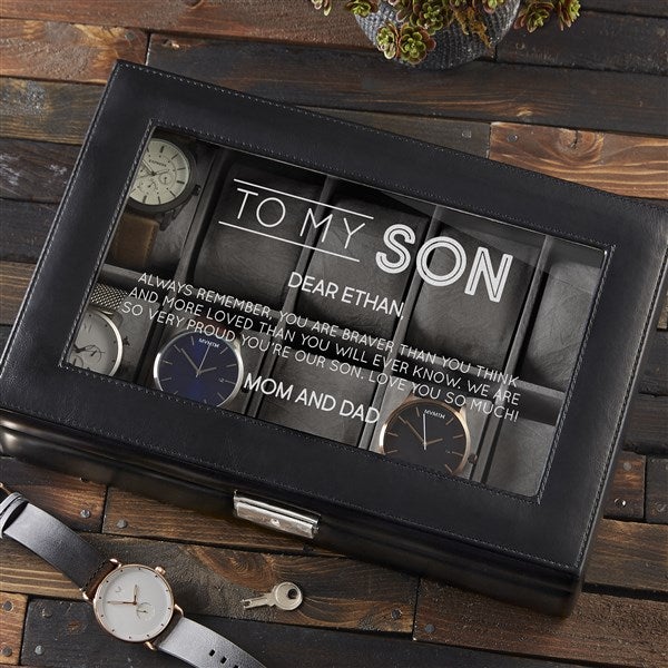 Personalized Leather Watch Box - To My Son - 37696