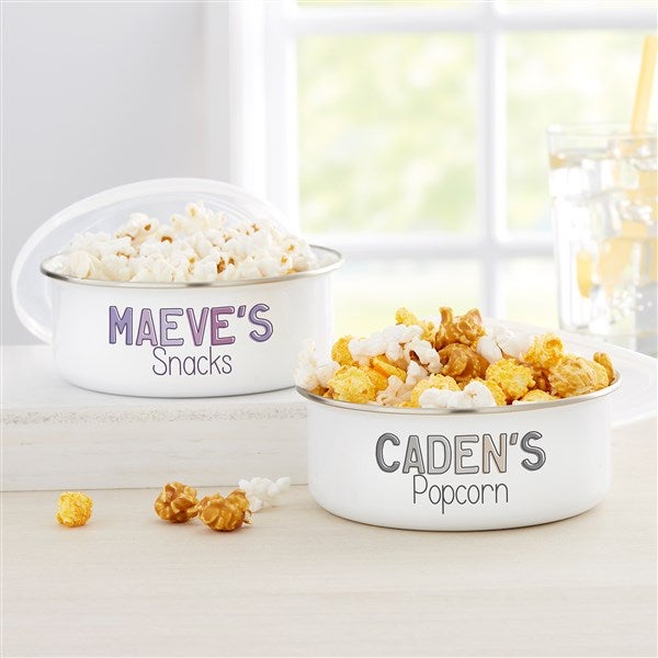 Ombre Name Personalized Kids Enamel Bowl with Lid  - 37701