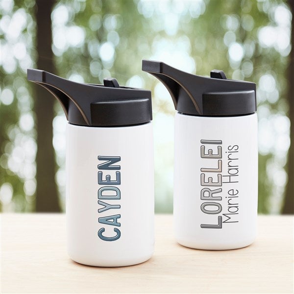 Ombre Name Personalized Double-Wall Vacuum Insulated Water Bottle  - 37705