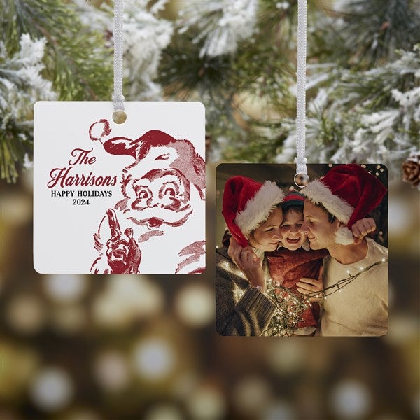 Retro Santa Personalized Ornament  - 37728