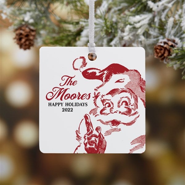 Retro Santa Personalized Ornament  - 37728