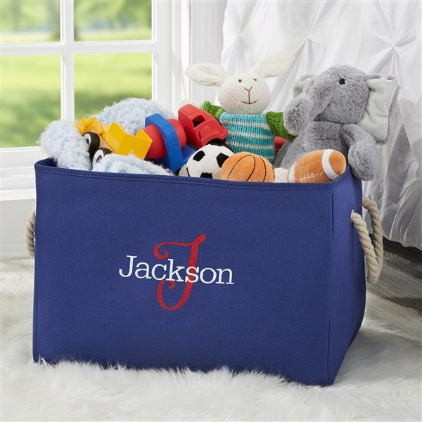 Playful Name Embroidered Kid's Room Storage Tote  - 37736