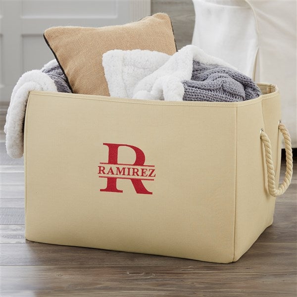 Lavish Last Name Embroidered Storage Tote  - 37738