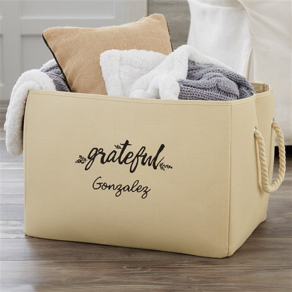 Cozy Home Embroidered Storage Tote  - 37745