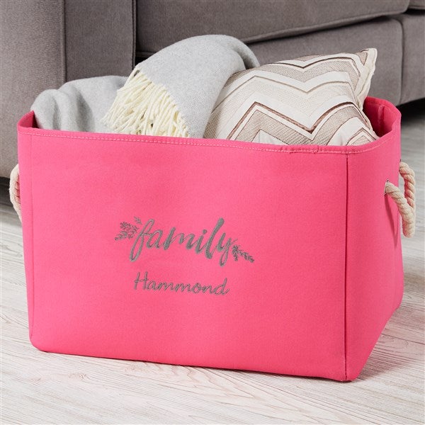 Cozy Home Embroidered Storage Tote  - 37745