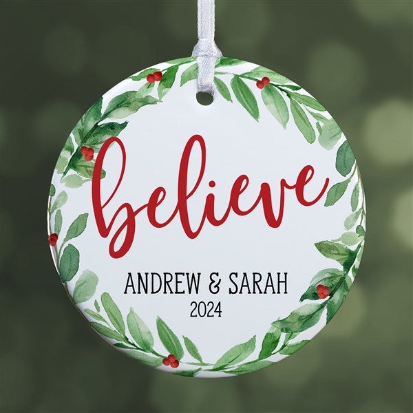 Personalized Ornament - Watercolor Wreath - 37746