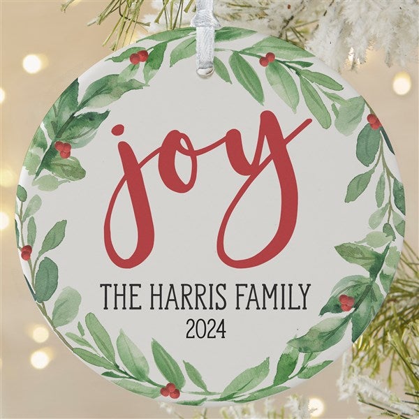 Personalized Ornament - Watercolor Wreath - 37746