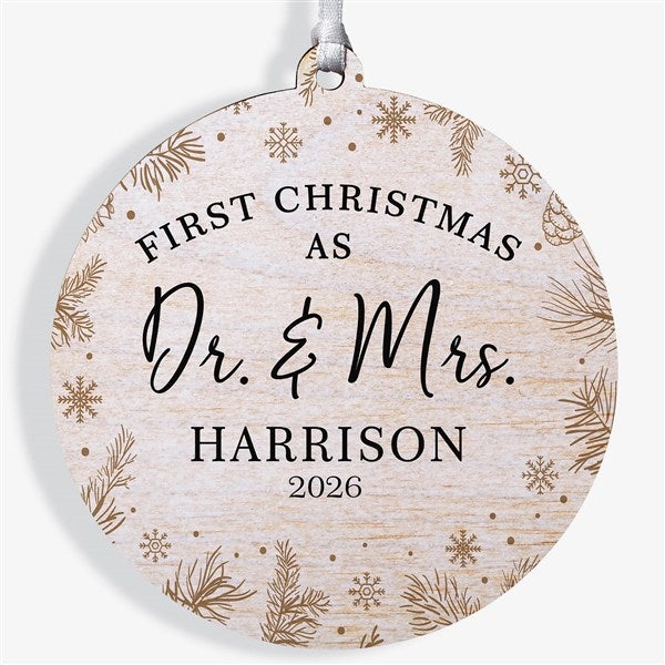 Gold Foliage Wedding Personalized Ornament  - 37747