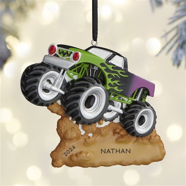 Green Machine Monster Truck Personalized Ornament  - 37765