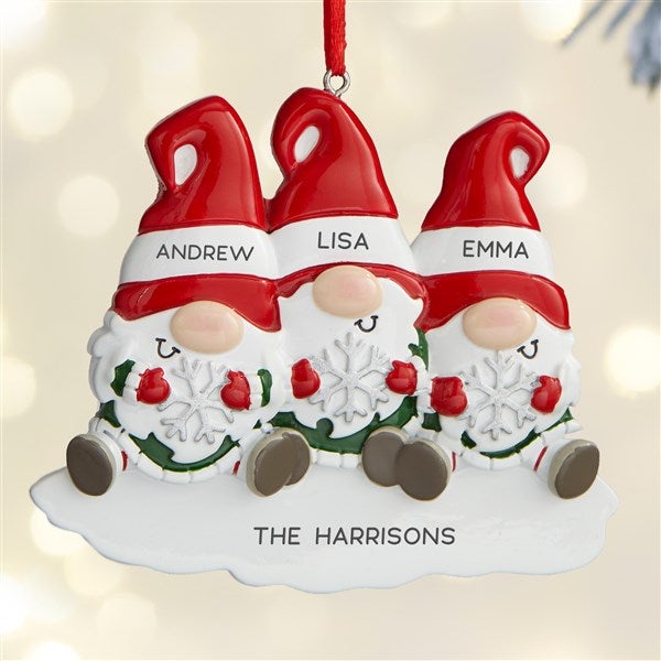 Gnome Family Personalized Ornament  - 37767