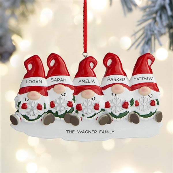 Gnome Family Personalized Ornament  - 37767