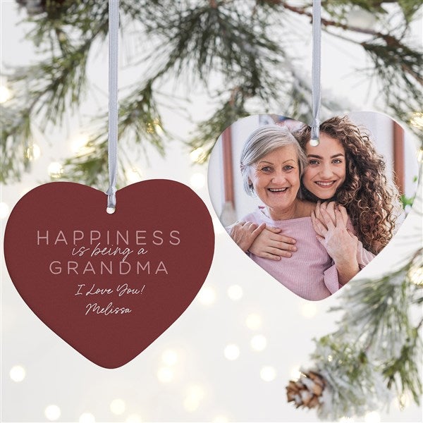 Personalized Heart Ornament - Happiness Is Being A Grandparent - 37775