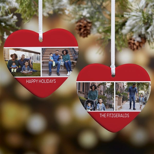 Family Photo Personalized Heart Ornament - 37782