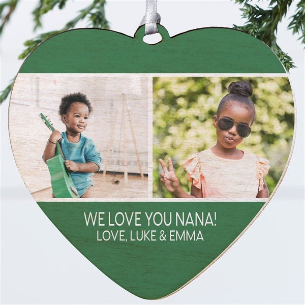 Family Photo Personalized Heart Ornament - 37782