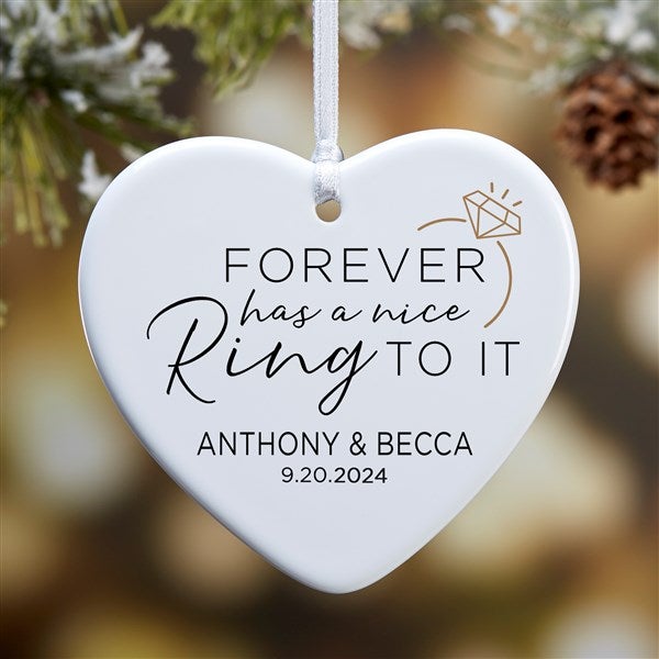 We're Engaged Personalized Heart Ornament  - 37784