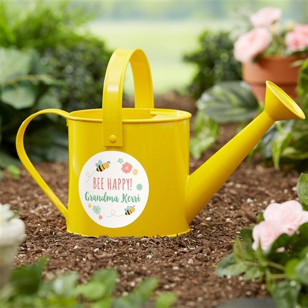 Bee Happy Personalized Yellow Watering Can  - 37814