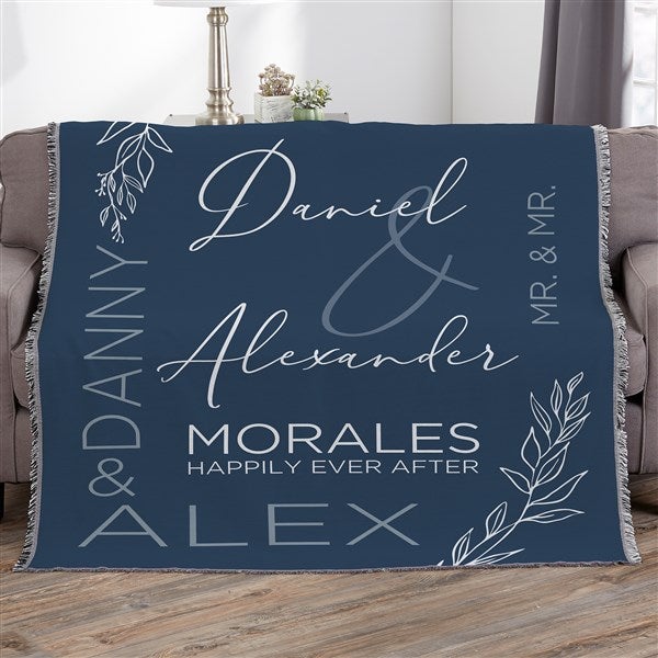 Personalized Wedding Blanket - Elegant Couple - 37819