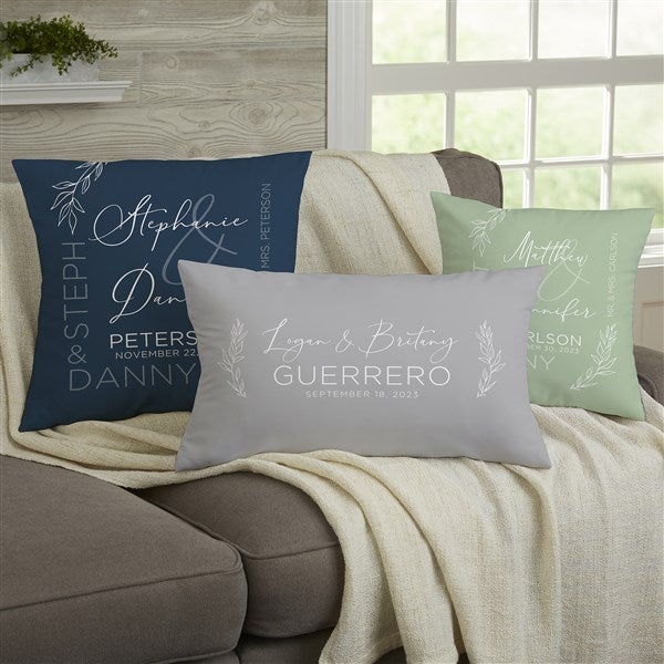Elegant Couple Personalized Wedding Throw Pillow