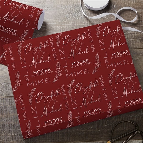Elegant Couple Personalized Wedding Wrapping Paper  - 37825