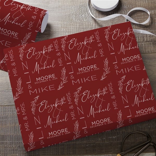 Elegant Couple Personalized Wedding Wrapping Paper  - 37825