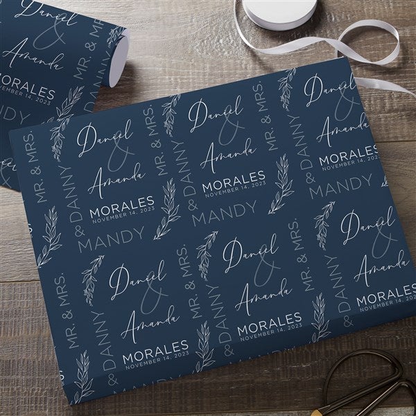 Elegant Couple Personalized Wedding Wrapping Paper  - 37825