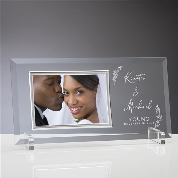 Elegant Couple Personalized Glass Picture Frame  - 37829