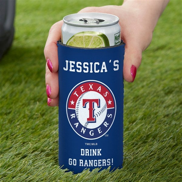 Texas Rangers Personalized Slim Can Holder MLB Baseball - 37868