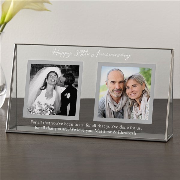 Personalized Parents Anniversary Double Picture Frame - 37881