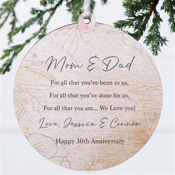 To My Parents Anniversary Personalized Ornament - 37883