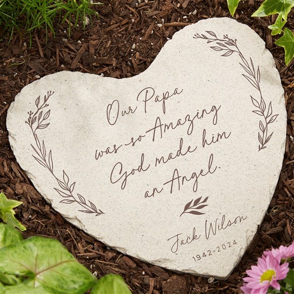 So Amazing God Made An Angel Personalized Heart Garden Stone - 37888