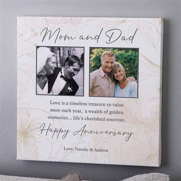 To My Parents Personalized Anniversary Wall Canvas  - 37898